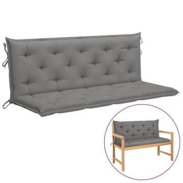 Vidaxl Jastuk za ljuljačku, sivi, 150 cm, tkanina