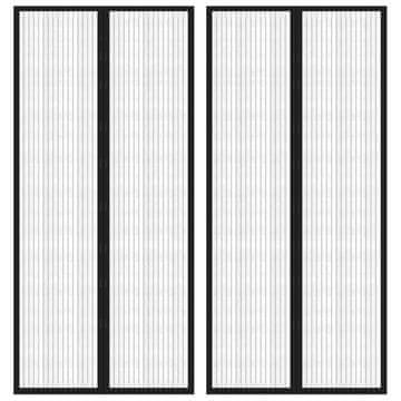 Vidaxl Zastori protiv insekata 2 kom s magnetima 210 x 90 cm crni