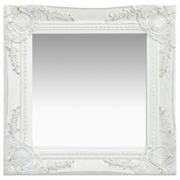 Vidaxl Barokno zidno ogledalo 40x40 cm bijelo