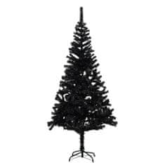 Vidaxl Umjetno božićno drvce s postoljem, crno, 180 cm, PVC