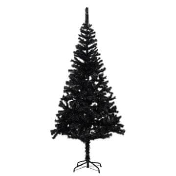 Vidaxl Umjetno božićno drvce s postoljem, crno, 180 cm, PVC