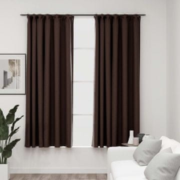 Vidaxl Zavjese s izgledom lana, 2 kom, taupe, 140x175 cm