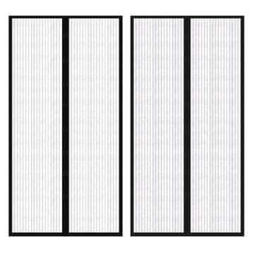 Vidaxl Mreže protiv komaraca za vrata, 210 x 100 cm, 2 kom, s magnetom, crne