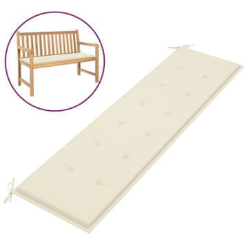 Vidaxl Jastuk za vrtnu klupu krem 180 x 50 x 3 cm od tkanine Oxford