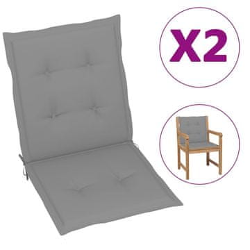 Vidaxl Jastuci za vrtne stolice, 2 kom, sivi, 100x50x3 cm