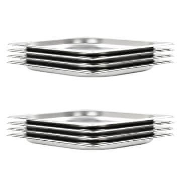 Vidaxl Gastronorm posude 8 kom, GN 1/2, 20 mm, nehrđajući čelik