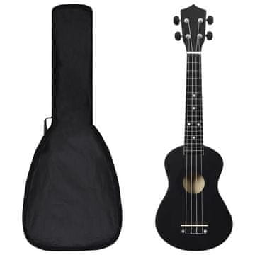 Vidaxl Soprano ukulele s kutijom za djecu, crna, 23"