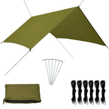 Vidaxl Kamperska cerada, 3 x 2,85 m, zelena