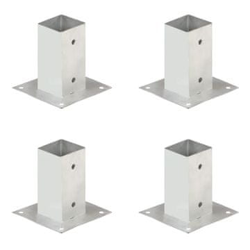 Vidaxl Podnožja za stupove, 4 kom., pocinčani metal, 71 mm