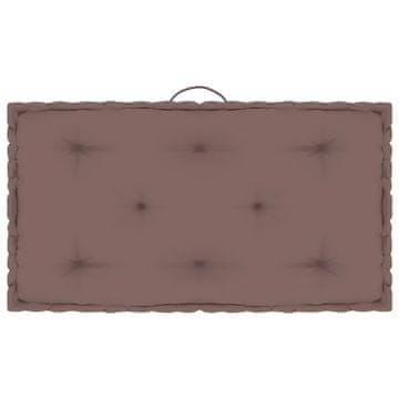 Vidaxl Paletni podni jastuk smeđe-sivi 73 x 40 x 7 cm pamučni