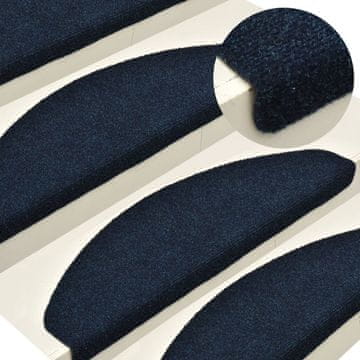 Vidaxl Samoljepljive prostirke za stepenice 5 kom 65x21x4 cm tamnoplave poluokrugle velike