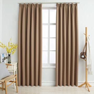Vidaxl Zavjese za zamračivanje s kukama, 2 kom, taupe, 140x175 cm