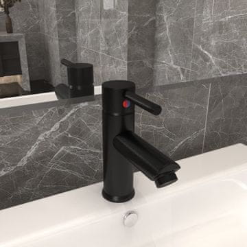 Vidaxl Slavina za umivaonik crne boje 130 x 176 mm