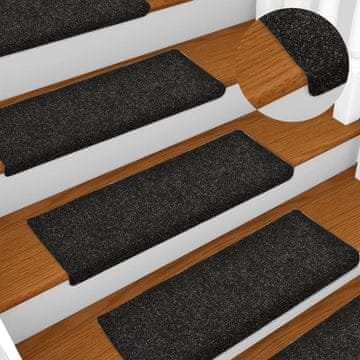 Vidaxl Samoljepljive prostirke za stepenice 10 kom 65x21x4 cm Crne pravokutne s rubom