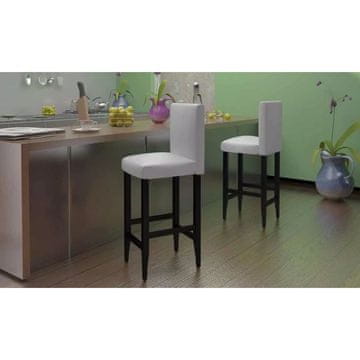 Vidaxl Barske stolice, set od 2, bijele, umjetna koža
