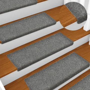 Vidaxl Samoljepljive prostirke za stepenice 5 kom 65x21x4 cm svijetlo sive pravokutne rubove