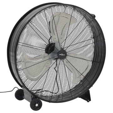 Vidaxl Industrijski ventilator s bubnjem 77 cm 187,7 W crni
