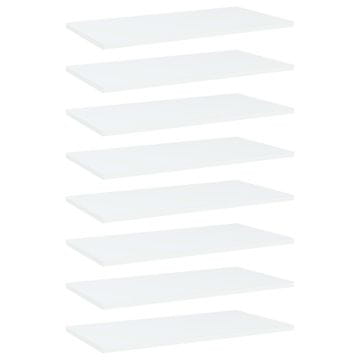 Vidaxl Police za knjige 8 kom bijele 60 x 30 x 1,5 cm od iverice
