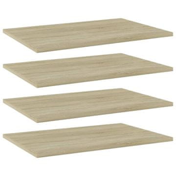 Vidaxl Police za knjige, 4 kom, Sonoma hrast, 60x40x1,5 cm, Iverica