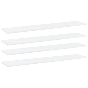 Vidaxl Police za knjige, 4 kom, bijele, 100x20x1,5 cm, iverica