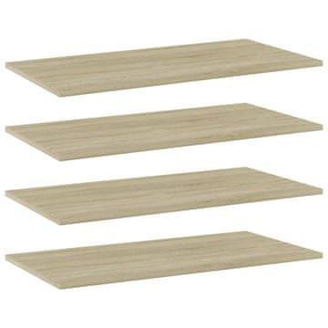 Vidaxl Police za knjige, 4 kom, Sonoma hrast, 80x40x1,5 cm, Iverica