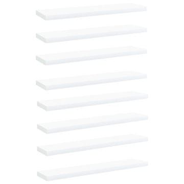 Vidaxl Police za knjige 8 kom bijele 40x10x1,5 cm konstruirano drvo
