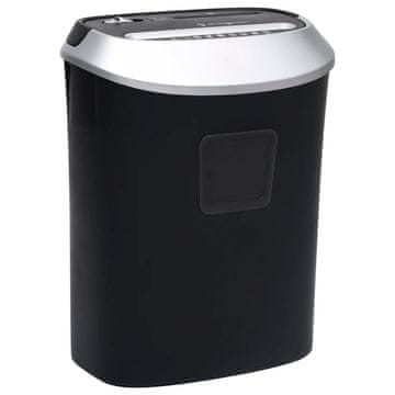 Vidaxl Uništavač papira 10 listova s križnim rezom crni