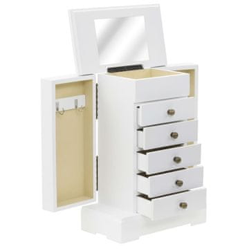 Vidaxl Kutija za nakit s ogledalom od MDF-a 25 x 13,5 x 34 cm