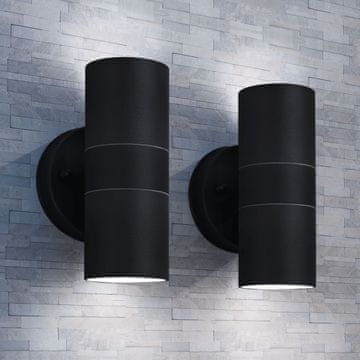 Vidaxl Vanjske zidne lampe, 2 kom., nehrđajući čelik, gore/dolje