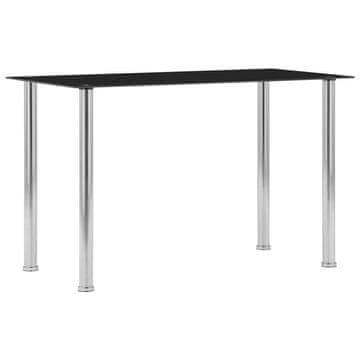 Vidaxl Blagovaonski stol, crni, 120x60x75 cm, kaljeno staklo