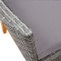 Vidaxl 7-dijelni vrtni blagovaonski set poliratan i drvo bagrema sivi