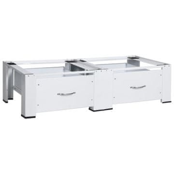 Vidaxl Dvostruko postolje za perilicu/sušilicu rublja i ladice bijelo