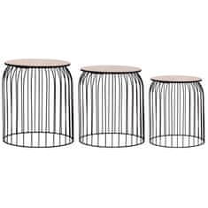 Vidaxl Stolići za kavu 3 kom crni