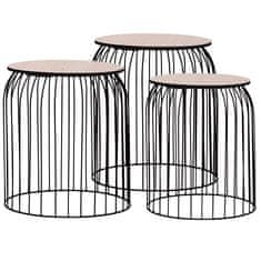 Vidaxl Stolići za kavu 3 kom crni