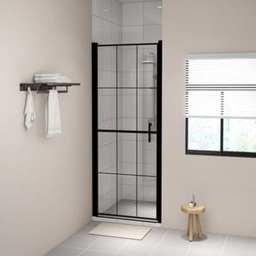 Vidaxl Vrata za tuširanje od kaljenog stakla 81 x 195 cm crna