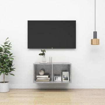 Vidaxl Zidni TV ormarić boje betona i sive boje 37x37x72 cm s pločom