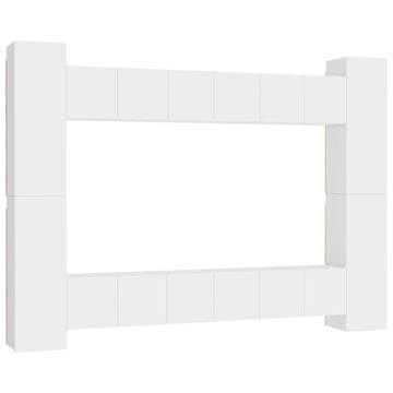 Vidaxl 10-dijelni set TV ormarića bijeli od konstruiranog drva