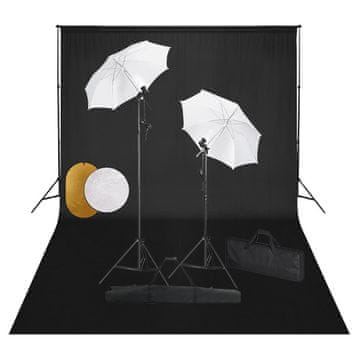 Vidaxl Studio set s lampama, suncobranima, pozadinama i reflektorima