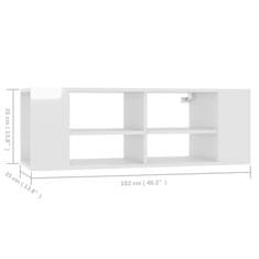 Vidaxl Zidni TV ormarić sjajni bijeli 102x35x35 cm konstruirano drvo