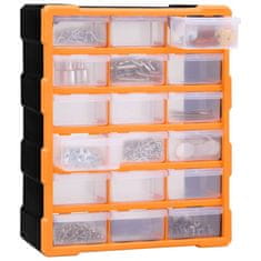 Vidaxl Organizator s 18 srednjih ladica 38 x 16 x 47 cm