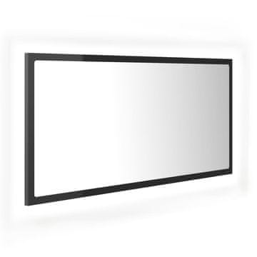 Vidaxl LED kupaonsko ogledalo visoki sjaj sivo 90x8,5x37 cm akrilno