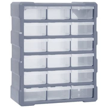 Vidaxl Organizator s 18 srednjih ladica, 38x16x47 cm