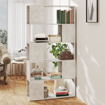 Vidaxl Polica za knjige/Pregrada Betonsko-siva 80x24x155 cm