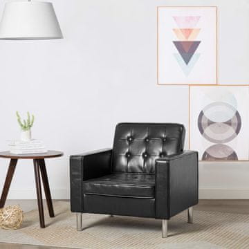 Vidaxl Fotelja Crna 75x70x75 cm Implicitna koža