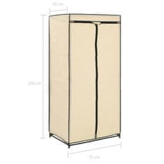Vidaxl 282439 Wardrobe Cream 75x50x160 cm