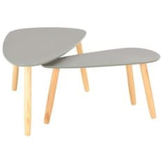 Vidaxl Stolići za kavu od masivne borovine 2 kom sivi