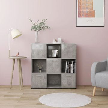 Vidaxl Polica, betonsko siva, 90x30x90 cm, iverica