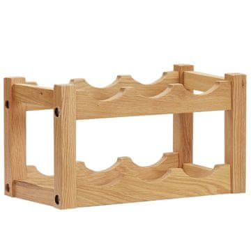 Vidaxl Stalak za vino za 6 boca 37x21x21 cm Masivno hrastovo drvo