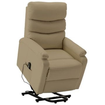 Vidaxl Fotelja na podizanje od umjetne kože boja cappuccina