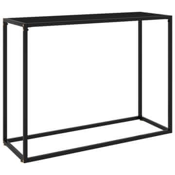 Vidaxl Konzolni stolić, crni, 100x35x75 cm, kaljeno staklo